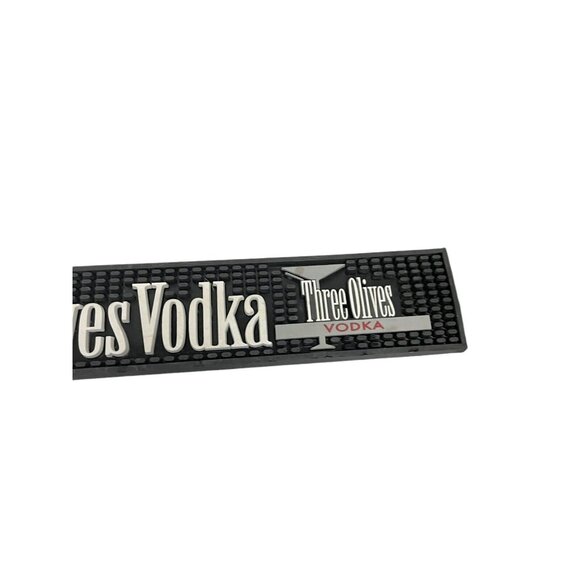 Three Olives Vodka Black Red & White Bar Drip Mat Rubber Mat 25" x 3.50" - Picture 5 of 6